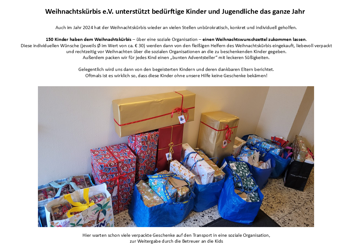 2024,12.31. WK spendet 150 Weihnachtsgeschenke